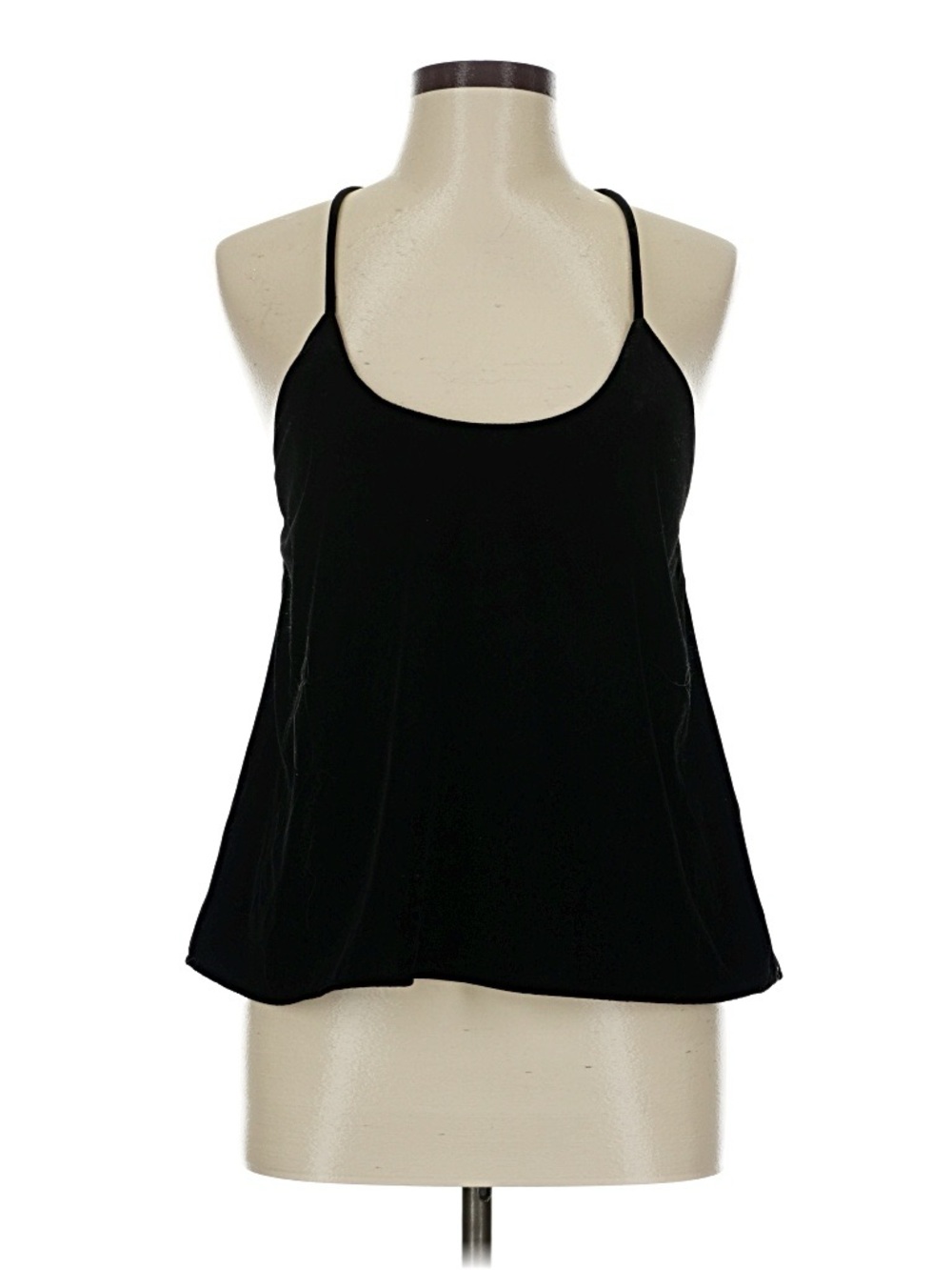 Zara Black Velvet Spaghetti Strap Scoop Neck Tank Top - Women